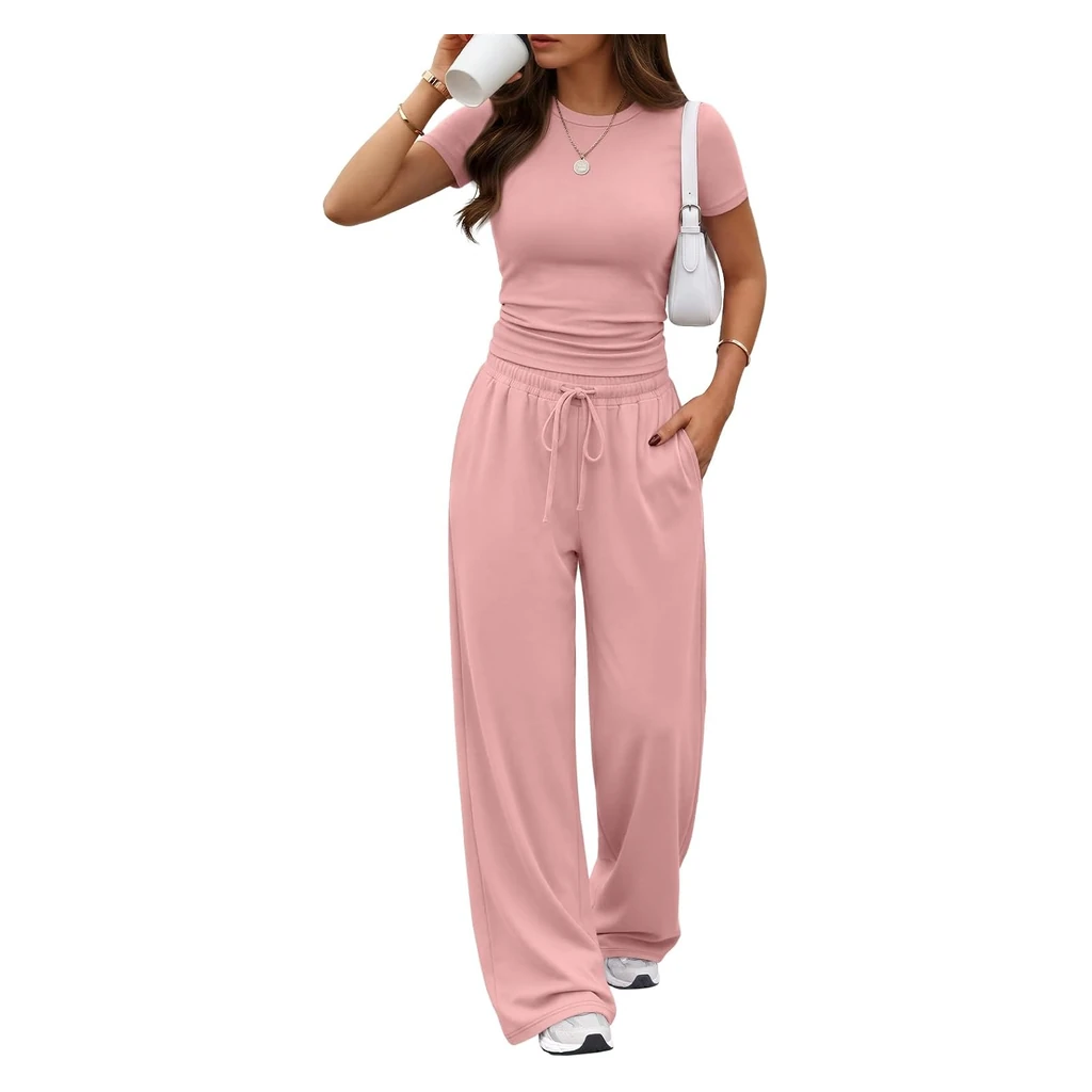 Trendy Queen Womens 2 Piece Summer Lounge Set – Rust Orange
