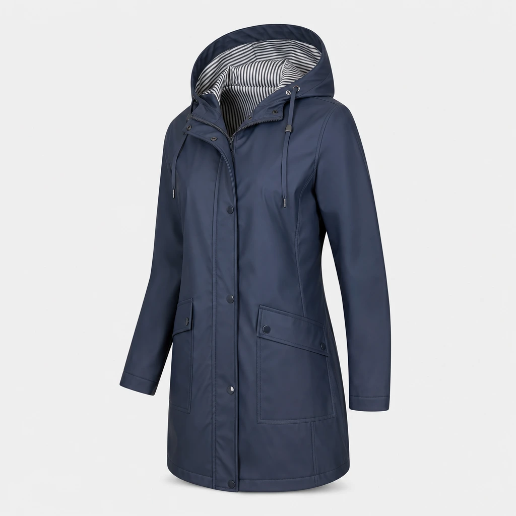 LOMON Women Waterproof Outdoor Hiking Raincoat Lined Lightweight Hooded Trench Coat product image